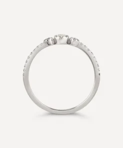 Dinny Hall Rings^9ct White Gold Forget Me Not Diamond Trio Ring