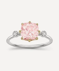 Dinny Hall Rings^14ct White Gold Iris Morganite and Diamond Ring