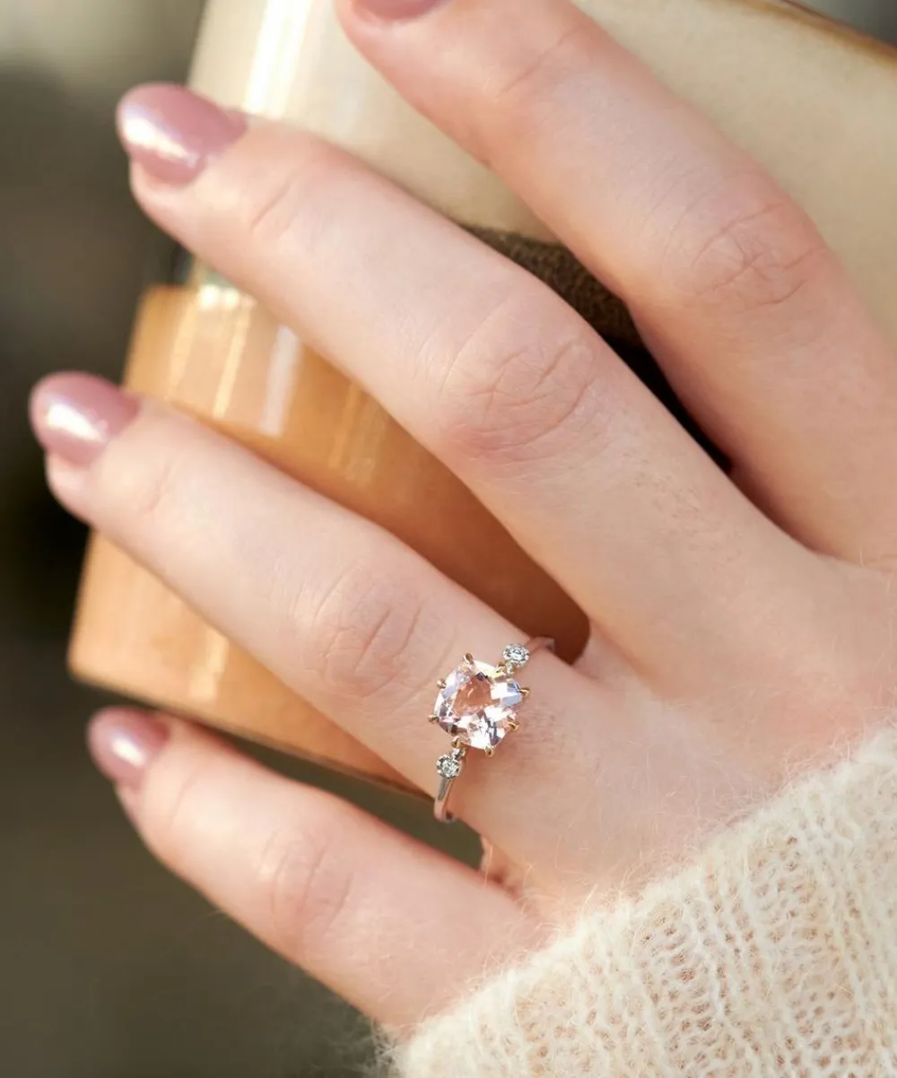 Dinny Hall Rings^14ct White Gold Iris Morganite and Diamond Ring