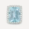Kojis Rings|Rings^18ct White Gold Large Aquamarine Daisy Cluster Ring