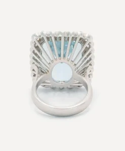 Kojis Rings|Rings^18ct White Gold Large Aquamarine Daisy Cluster Ring