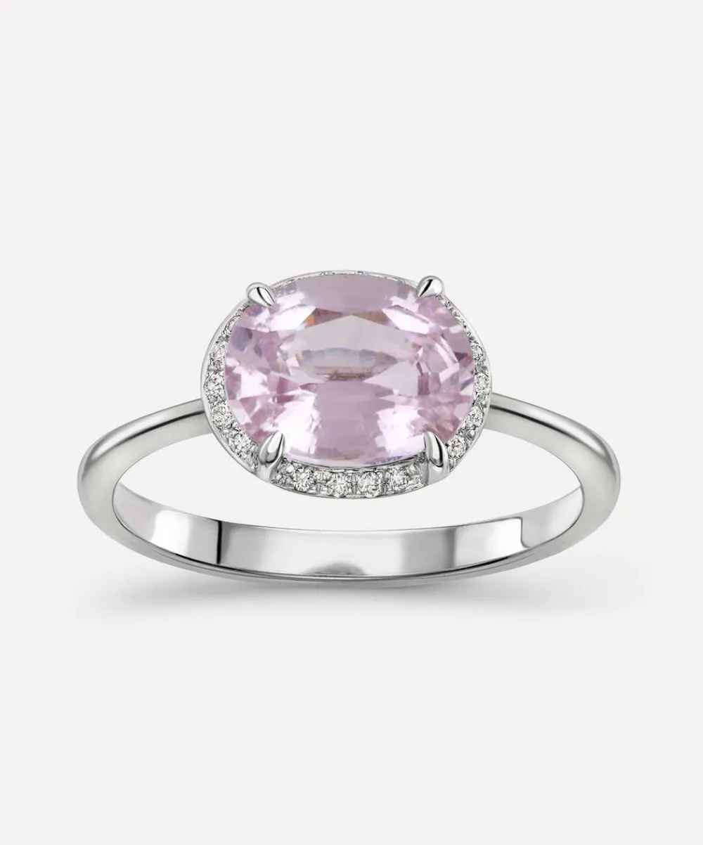 Dinny Hall Rings^18ct White Gold Mia Pink Sapphire and Diamond Ring