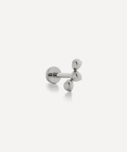 Monica Vinader Earrings^14ct White Gold Nura Mini Pebble Cluster Single Labret Earring