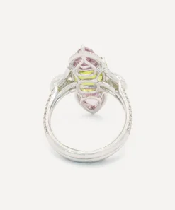 Kojis Rings|Rings^18ct White Gold Peridot Pink Spinel and Diamond Ring