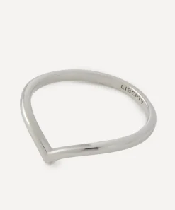 Liberty Rings|Rings^9ct White Gold Rainbow V Plain Ring