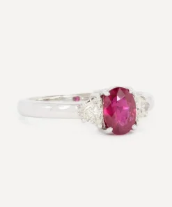 Kojis Rings|Rings^18ct White Gold Ruby and Diamond Trilogy Ring