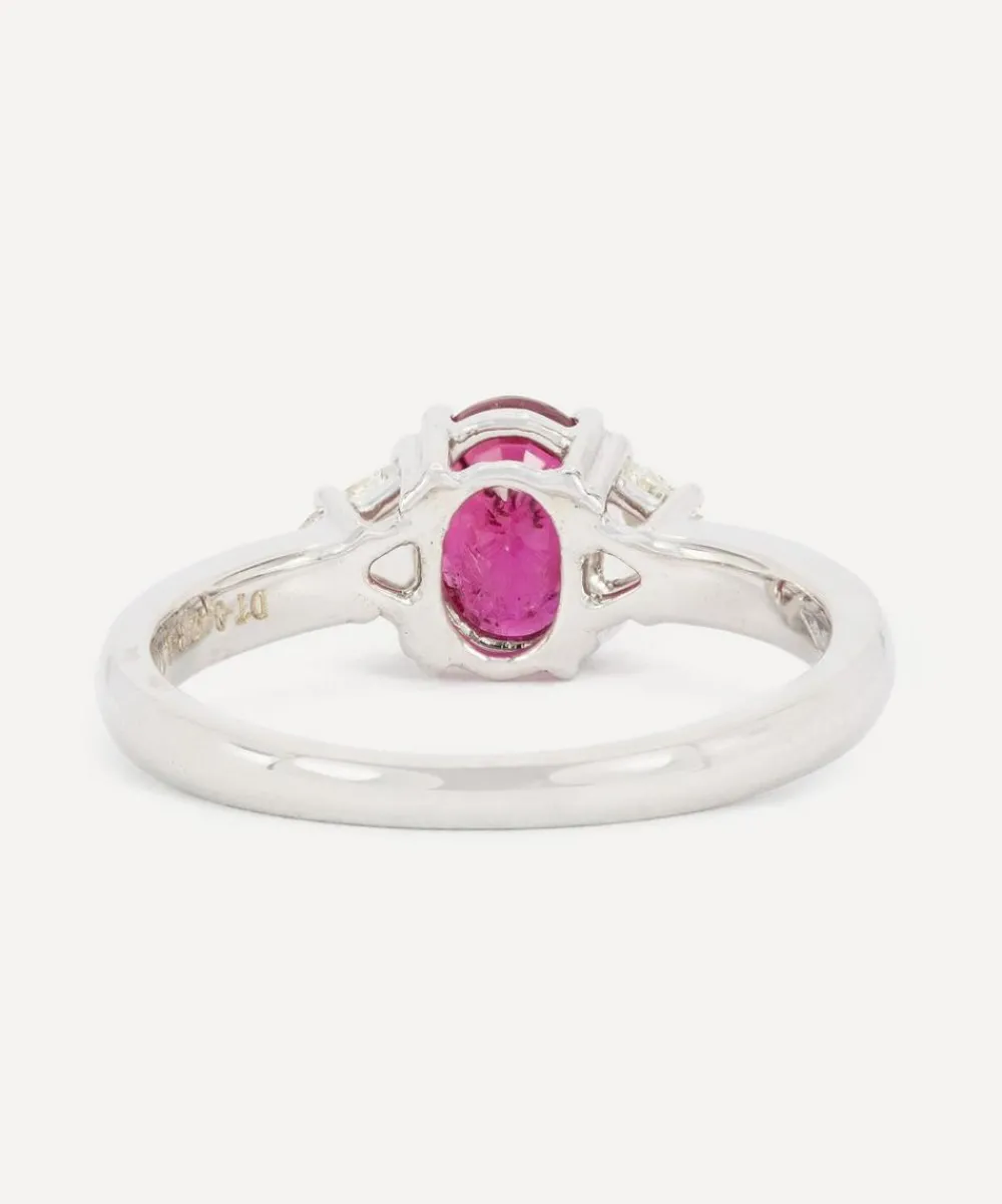 Kojis Rings|Rings^18ct White Gold Ruby and Diamond Trilogy Ring