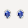 Kojis Earrings|Earrings^18ct White gold Sapphire and Diamond Stud Earrings