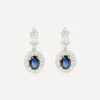 Kojis Earrings|Earrings^14ct White Gold Sapphire and Diamond Cluster Drop Earrings