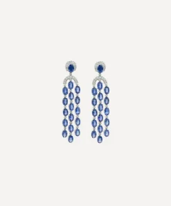 Kojis Earrings|Earrings^18ct White Gold Sapphire and Diamond Chandelier Drop Earrings