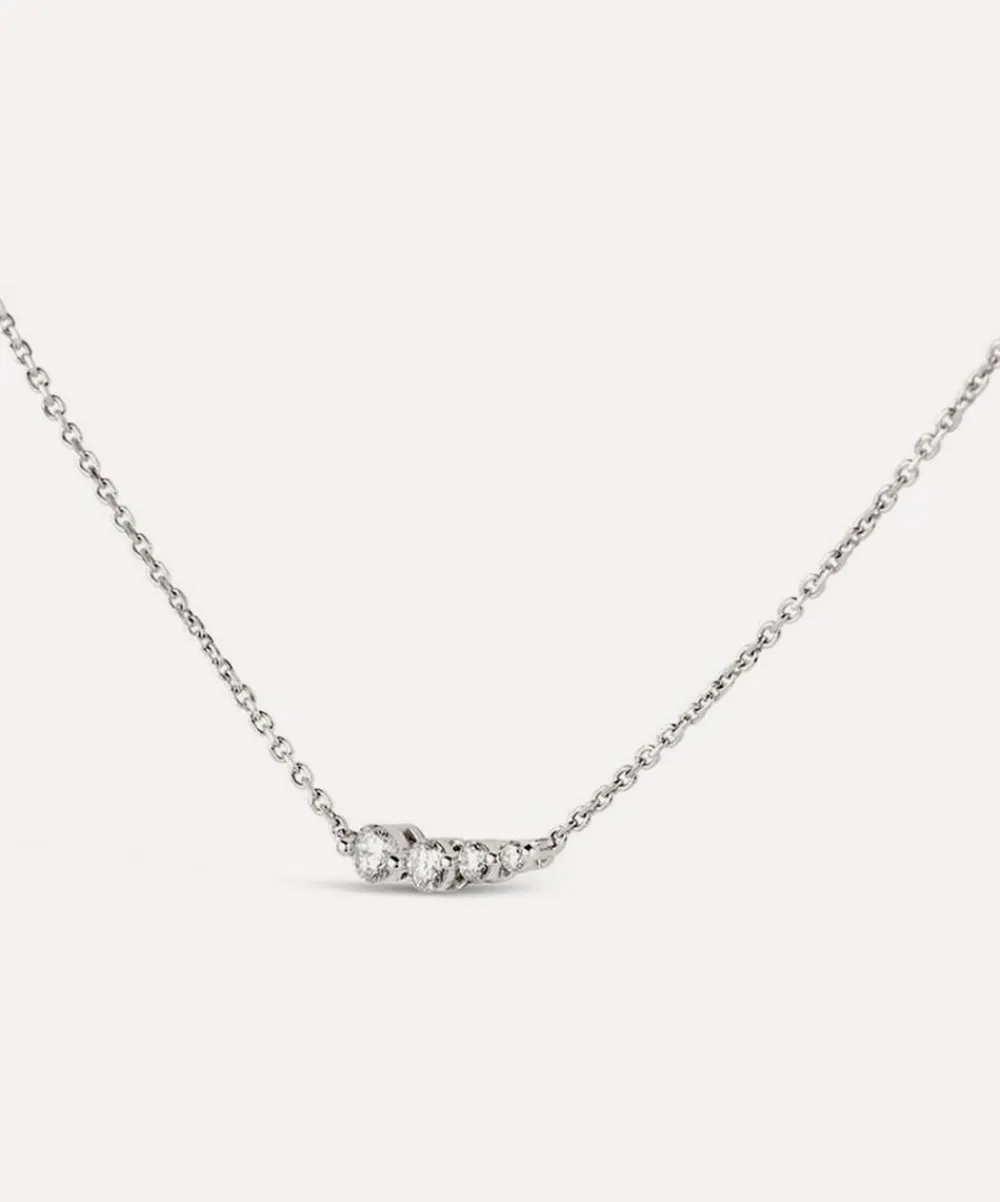 Dinny Hall Necklaces^9ct White Gold Shuga Created Diamond Tapering Scoop Necklace