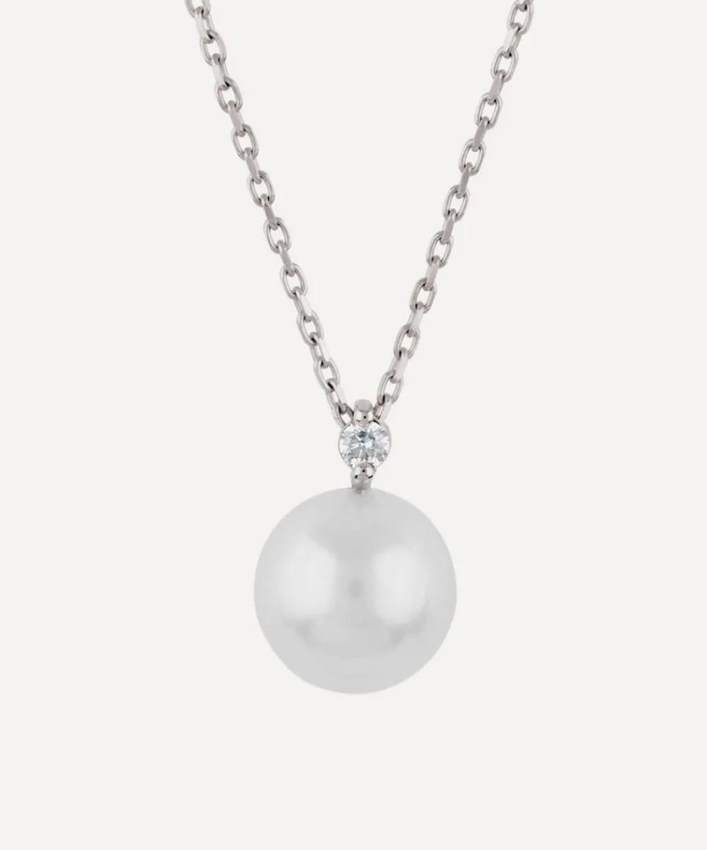 Dinny Hall Necklaces^14ct White Gold Shuga Pearl and Diamond Pendant Necklace