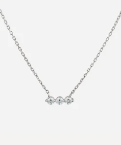 Dinny Hall Necklaces^9ct White Gold Shuga Three Stone Diamond Bar Necklace