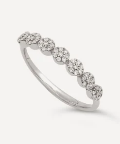 Dinny Hall Rings^14ct White Gold Starflower Diamond Half Eternity Ring
