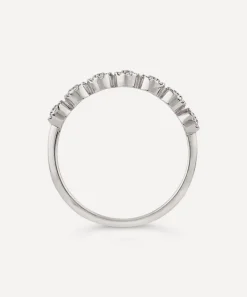 Dinny Hall Rings^14ct White Gold Starflower Diamond Half Eternity Ring