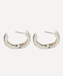 Kojis Earrings|Earrings^18ct White Gold Vintage Diamond Huggie Hoop Earrings