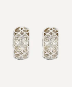 Kojis Earrings|Earrings^18ct White Gold Vintage Diamond Huggie Hoop Earrings