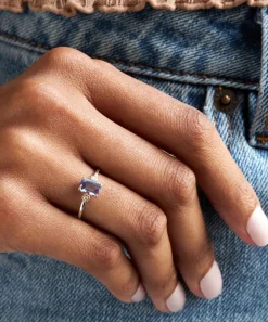 Dinny Hall Rings^14ct White Gold Violet Tanzanite and Diamond Ring