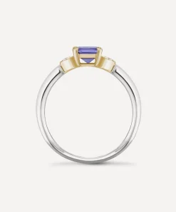 Dinny Hall Rings^14ct White Gold Violet Tanzanite and Diamond Ring