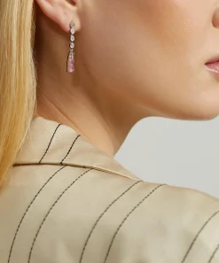 Kojis Earrings|Earrings^18ct White Gold Watermelon Tourmaline and Diamond Drop Earrings