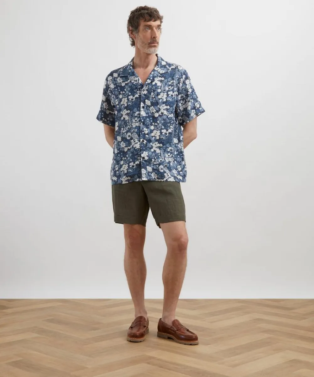 Liberty Shirts^Cuban Collar Hemp Shirt in Thorpe Spring Texture