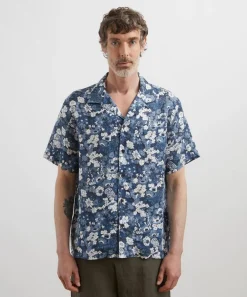 Liberty Shirts^Cuban Collar Hemp Shirt in Thorpe Spring Texture