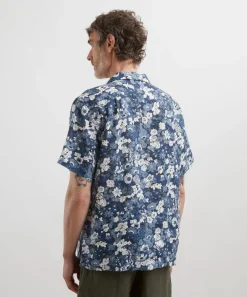 Liberty Shirts^Cuban Collar Hemp Shirt in Thorpe Spring Texture