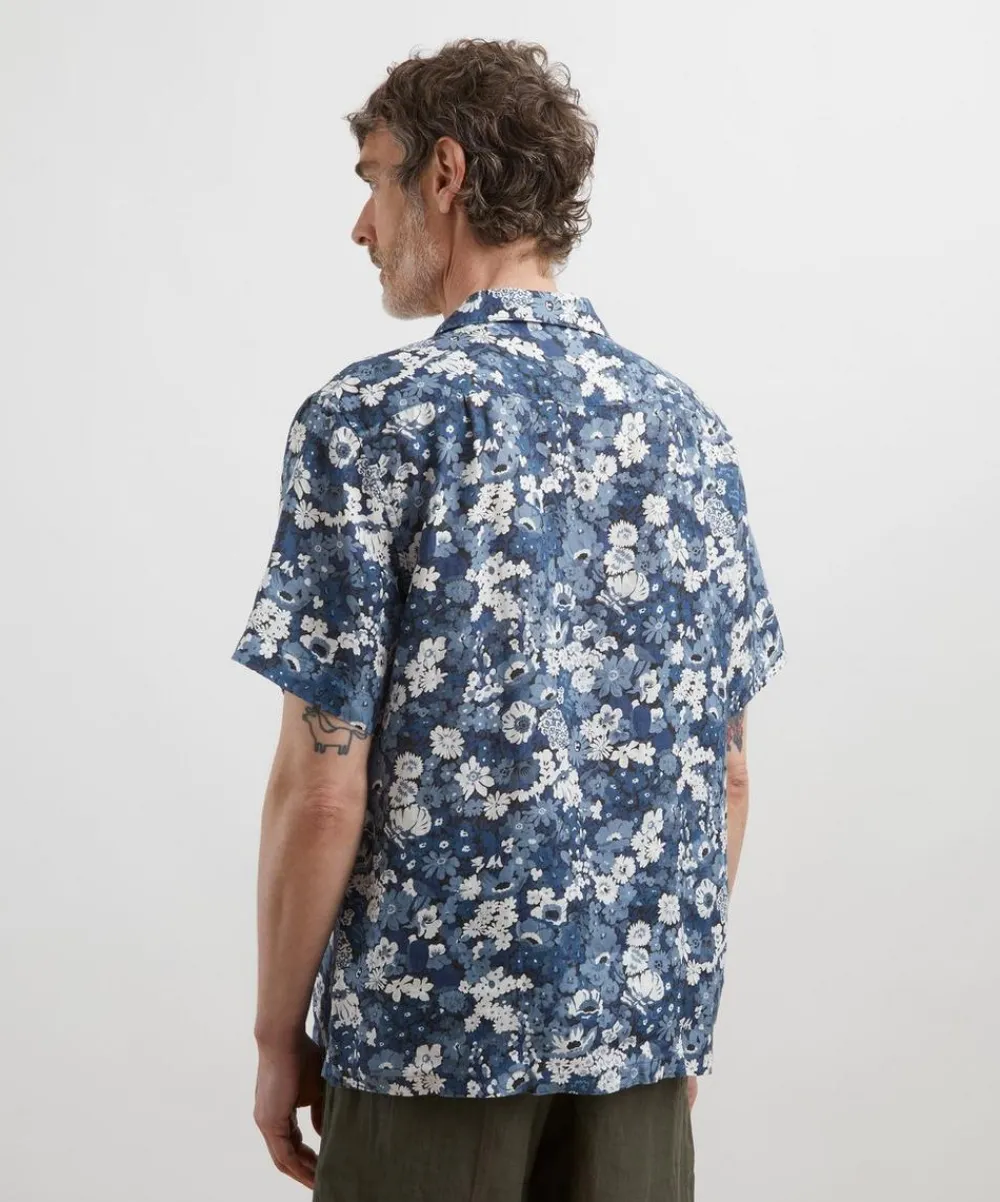 Liberty Shirts^Cuban Collar Hemp Shirt in Thorpe Spring Texture