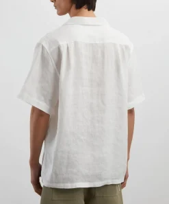 Liberty Shirts^Cuban Collar Hemp Shirt With Embroidery