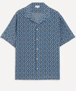 Liberty Shirts^Cuban Collar Silk Shirt in Nouveau Brooch