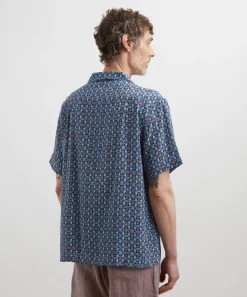 Liberty Shirts^Cuban Collar Silk Shirt in Nouveau Brooch