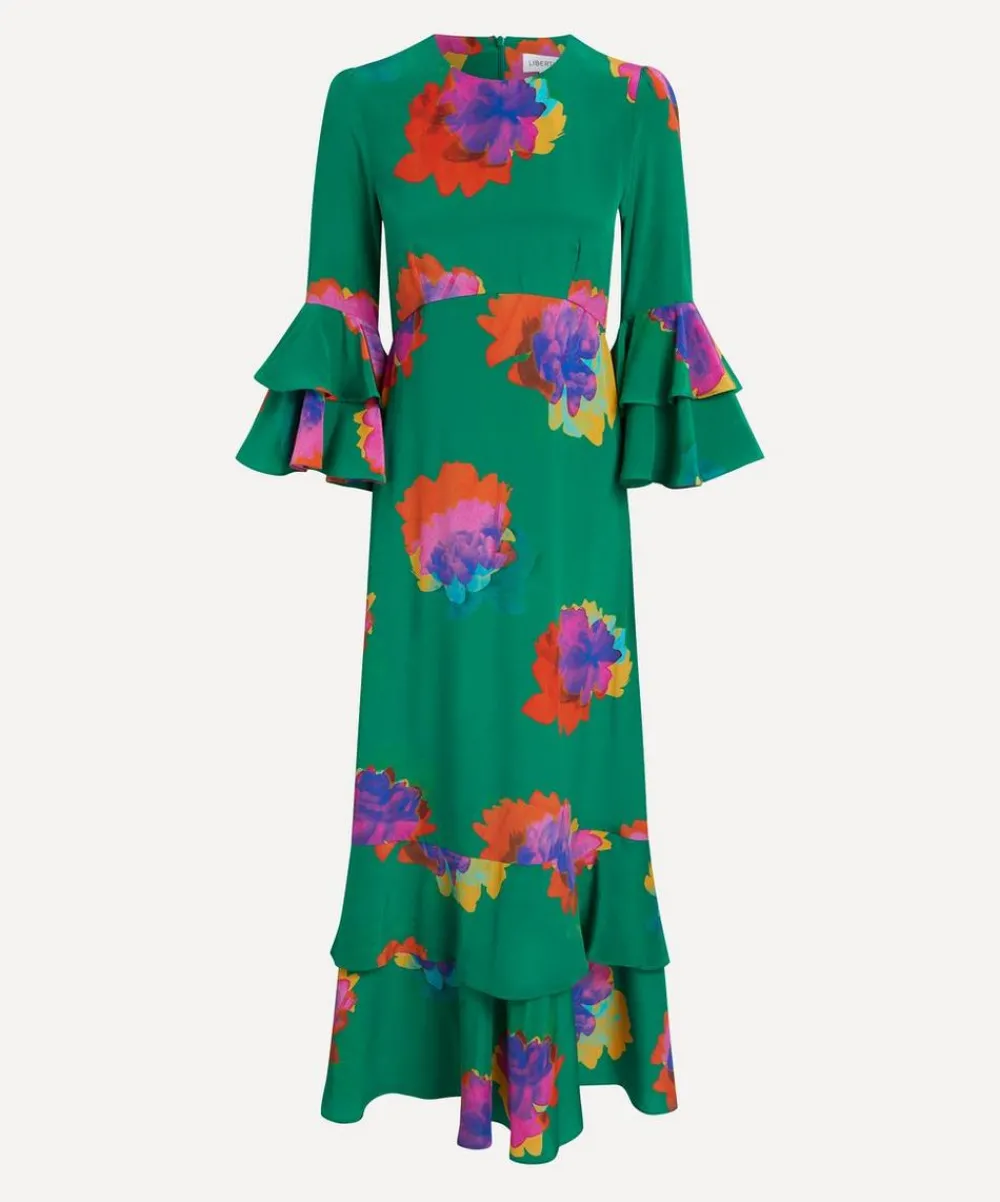 Liberty Dresses^Cunningham Silk Crepe de Chine Gala Maxi Dress