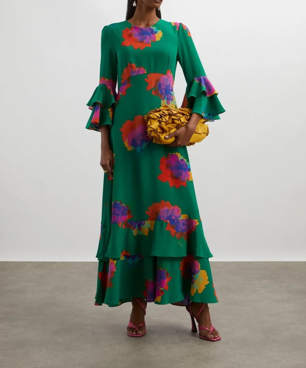 Liberty Dresses^Cunningham Silk Crepe de Chine Gala Maxi Dress