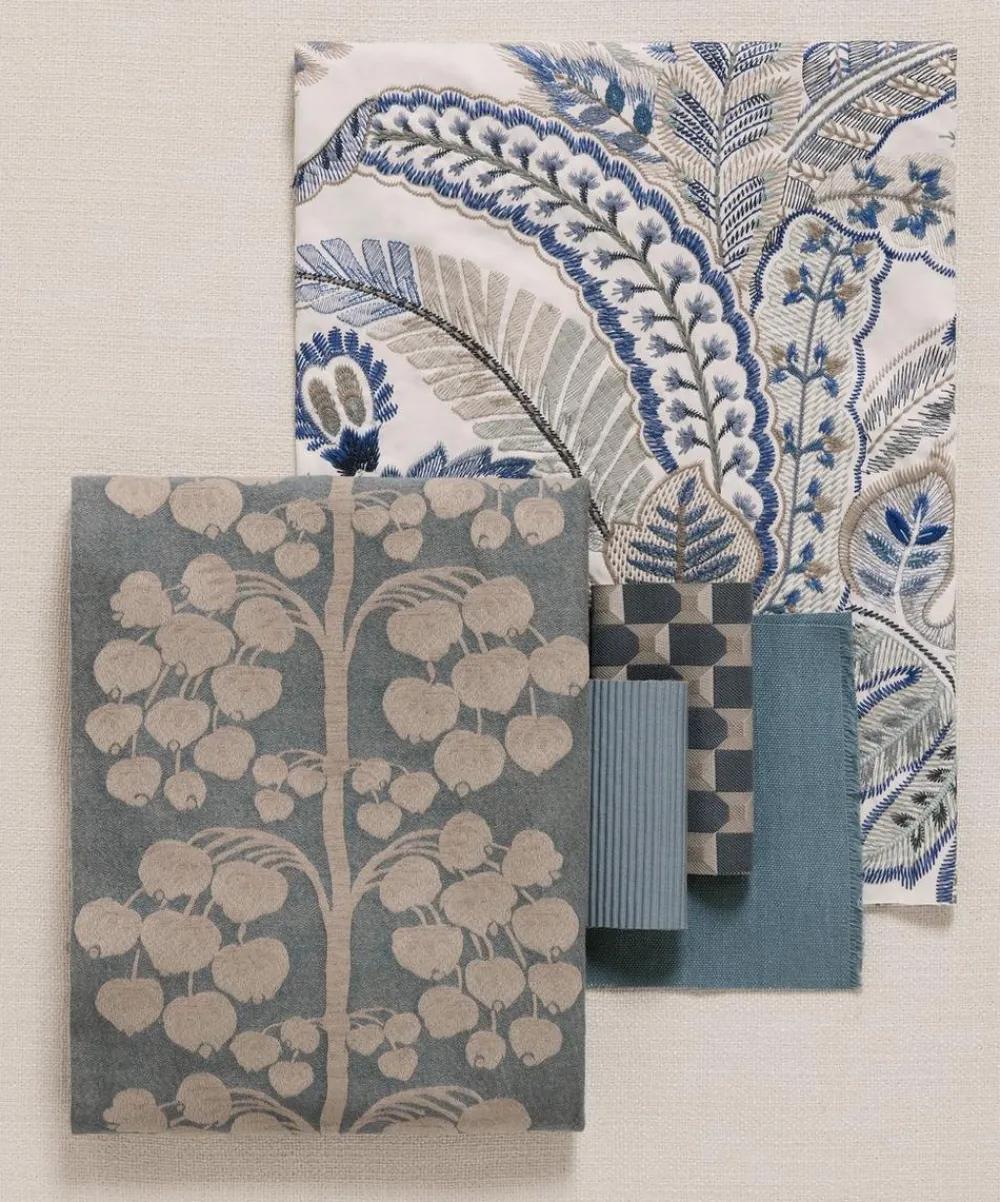 Liberty Interiors Furnishing Fabrics^Cypress Stitch in Lapis