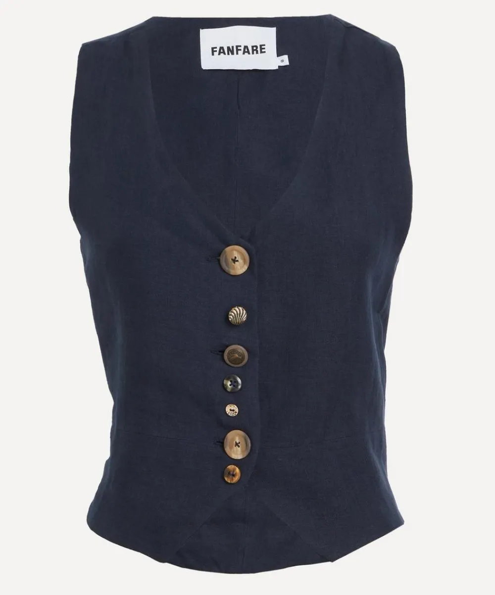 FANFARE Coats & Jackets^Daphne Linen Waistcoat