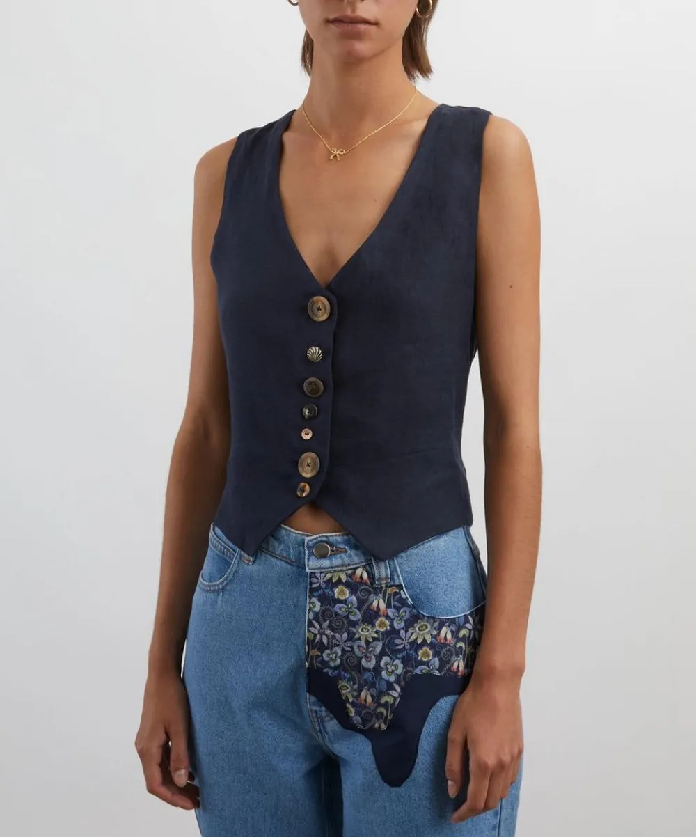 FANFARE Coats & Jackets^Daphne Linen Waistcoat