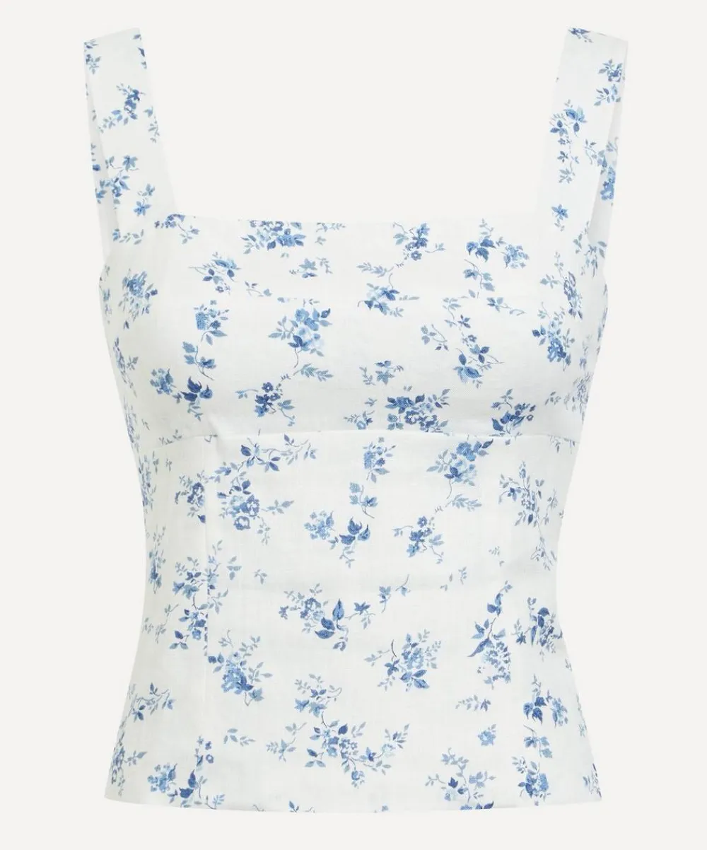 Reformation Tops^Darci Orlaya Floral Linen Top