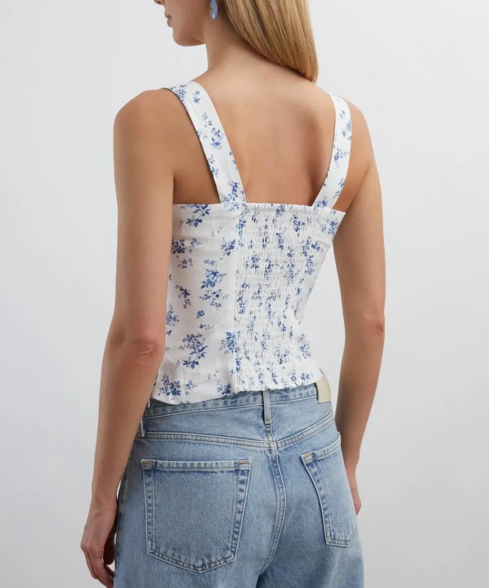 Reformation Tops^Darci Orlaya Floral Linen Top