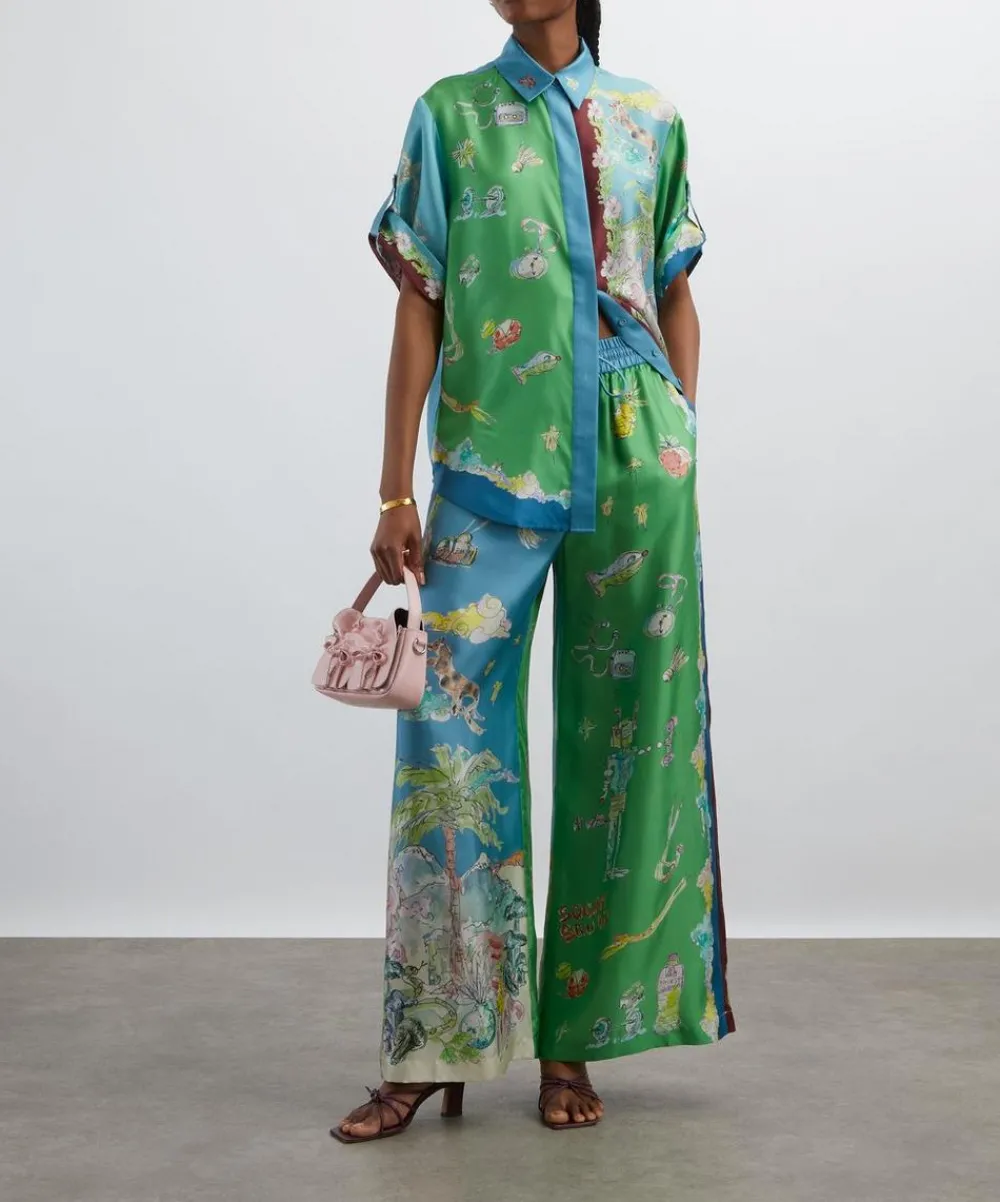ALÉMAIS Trousers & Shorts^Daria Silk-Twill Trousers