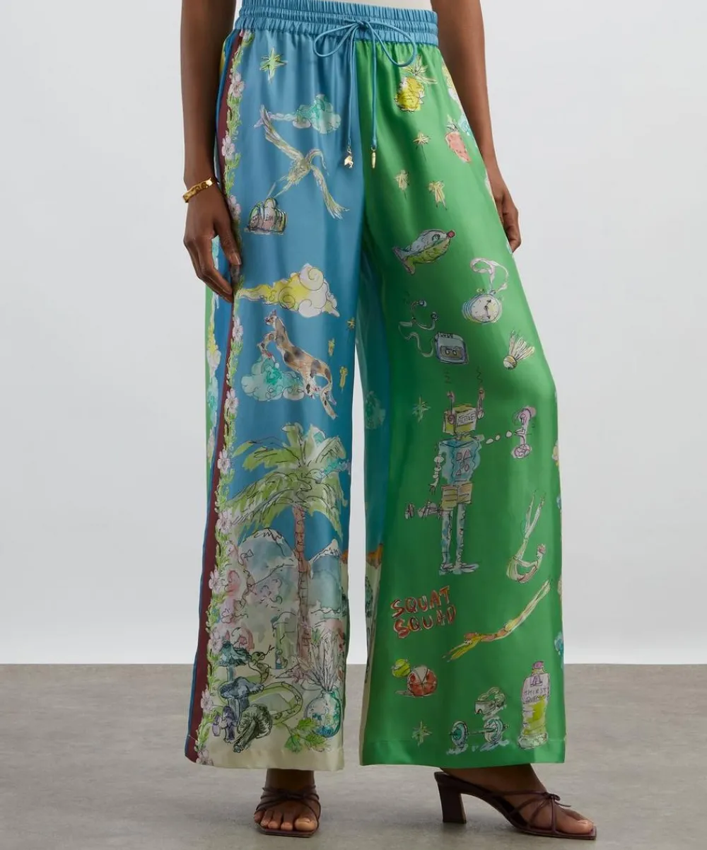 ALÉMAIS Trousers & Shorts^Daria Silk-Twill Trousers