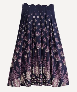 FARM Rio Skirts^Dark Blue Ainika Martina Midi-Skirt