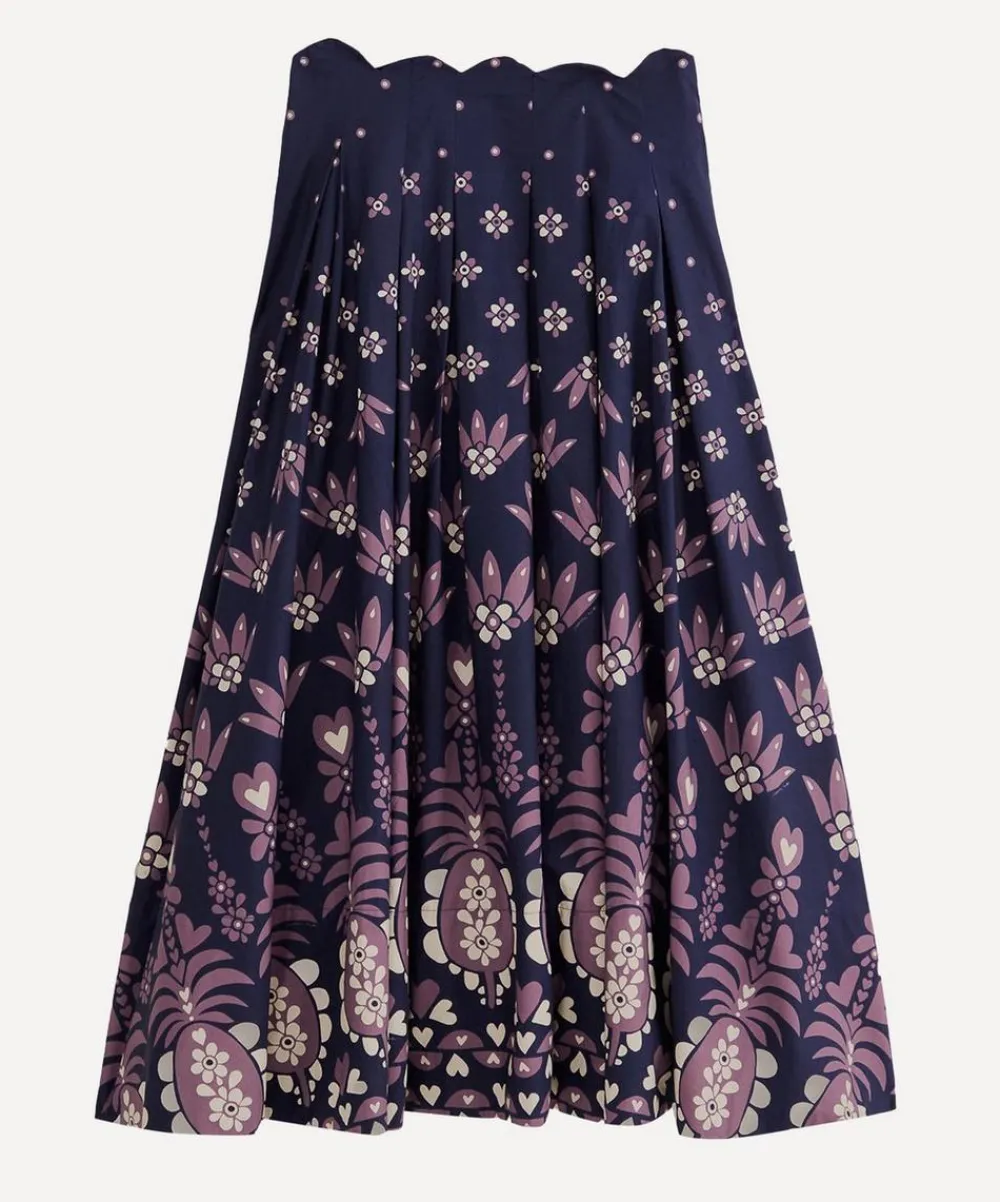 FARM Rio Skirts^Dark Blue Ainika Martina Midi-Skirt