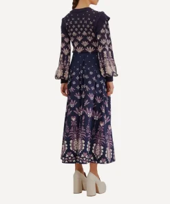 FARM Rio Skirts^Dark Blue Ainika Martina Midi-Skirt