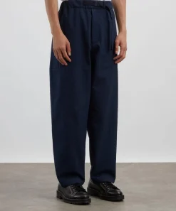 Moncler Trousers^Dark Blue Seersucker Trousers