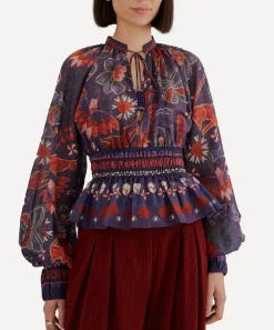 FARM Rio Tops^Dark Blue Tropical Shine V-Neck Blouse