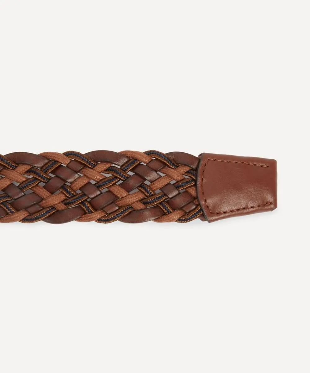 Paul Smith Belts^Dark Brown Leather Mixed Weave Belt