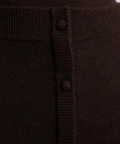Victoria Beckham Skirts^Dark Chocolate Button Detail Midi Skirt