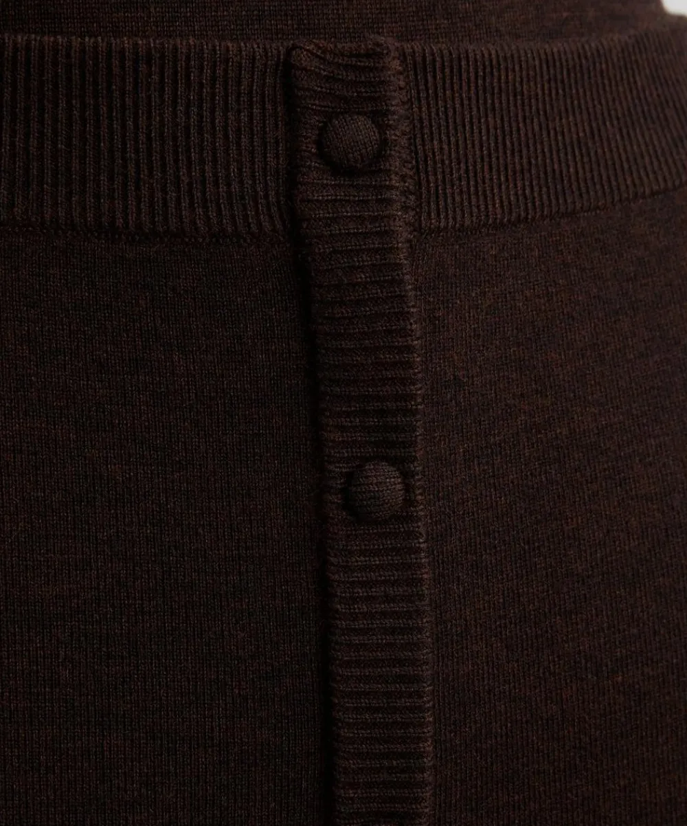 Victoria Beckham Skirts^Dark Chocolate Button Detail Midi Skirt