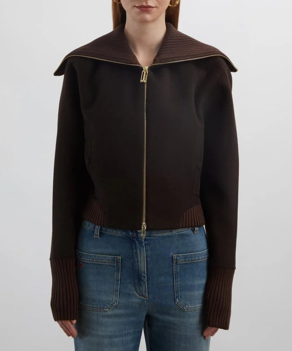 Victoria Beckham Coats & Jackets^Dark Chocolate Double-Faced Bomber Jacket