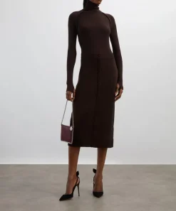 Victoria Beckham Tops^Dark Chocolate High-Neck Top